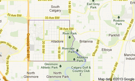 Map of Altadore Map of Altadore